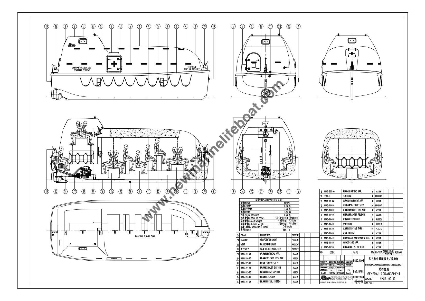 NM85FC Totally Enclosed Lifeboat-Model